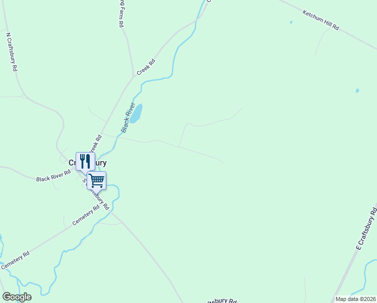 map of restaurants, bars, coffee shops, grocery stores, and more near 380 Calderwood Hill Road in Craftsbury