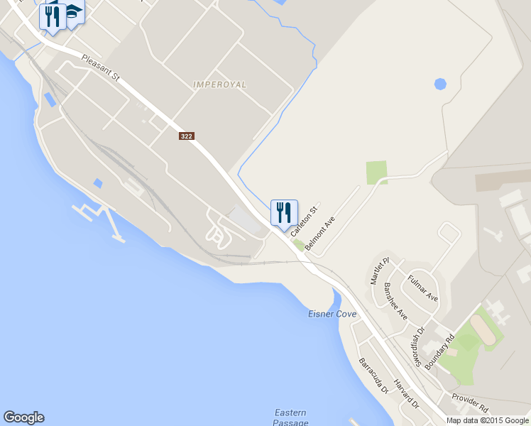 map of restaurants, bars, coffee shops, grocery stores, and more near 711 Pleasant Street in Dartmouth