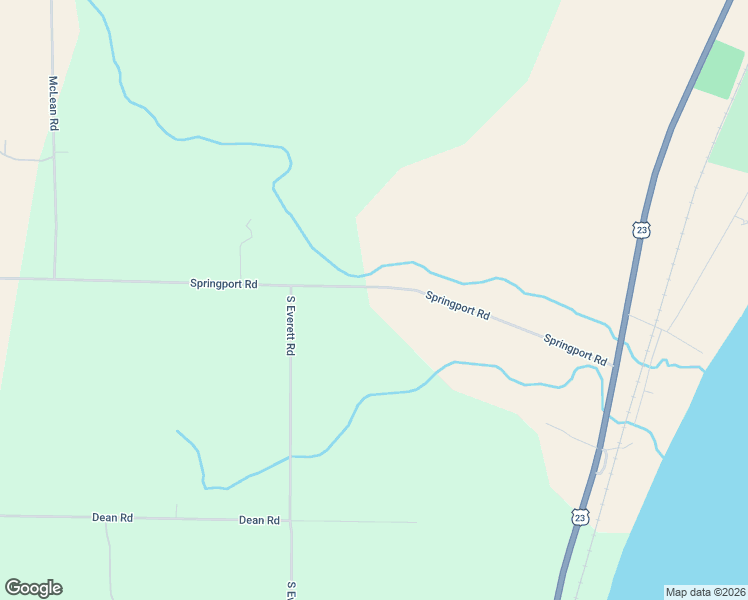 map of restaurants, bars, coffee shops, grocery stores, and more near 5100-5306 Springport Road in Harrisville