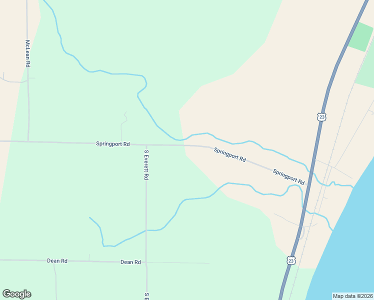 map of restaurants, bars, coffee shops, grocery stores, and more near 5100 Springport Road in Harrisville