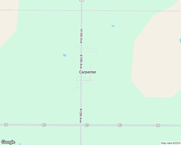 map of restaurants, bars, coffee shops, grocery stores, and more near 2nd Street in Carpenter