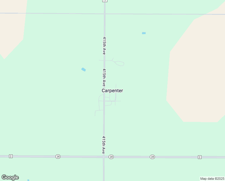 map of restaurants, bars, coffee shops, grocery stores, and more near 2nd Street in Carpenter