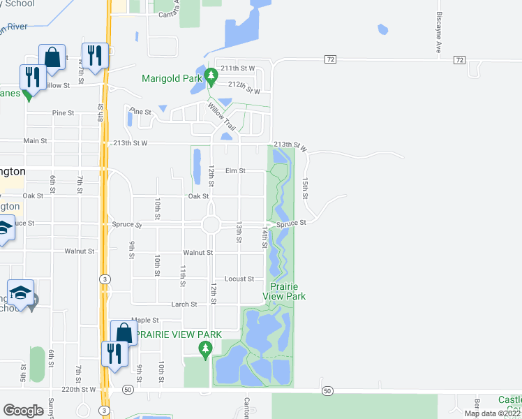map of restaurants, bars, coffee shops, grocery stores, and more near 406 14th Street in Farmington
