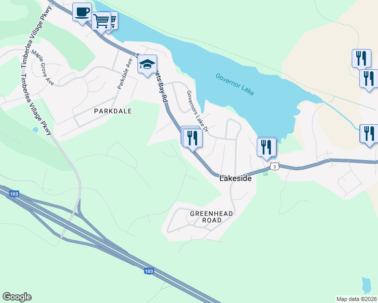 map of restaurants, bars, coffee shops, grocery stores, and more near 1596 Saint Margarets Bay Road in Lakeside