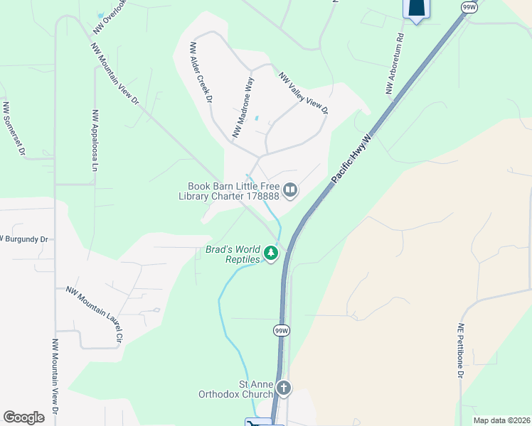 map of restaurants, bars, coffee shops, grocery stores, and more near 7104 Northwest Rhoda Way in Corvallis