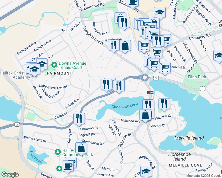 map of restaurants, bars, coffee shops, grocery stores, and more near 267 Saint Margarets Bay Road in Halifax