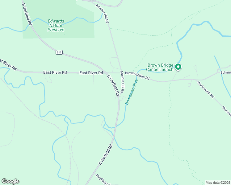 map of restaurants, bars, coffee shops, grocery stores, and more near County Road 611 in Traverse City