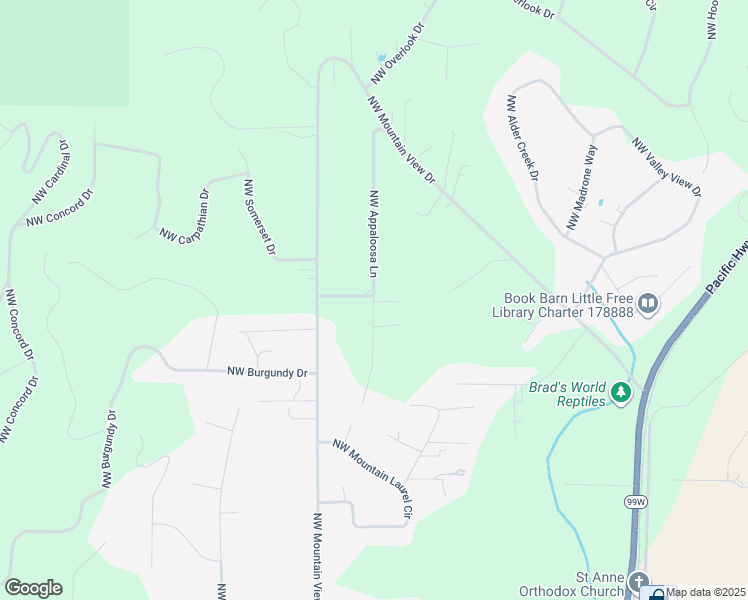 map of restaurants, bars, coffee shops, grocery stores, and more near 6930 Northwest Appaloosa Drive in Corvallis