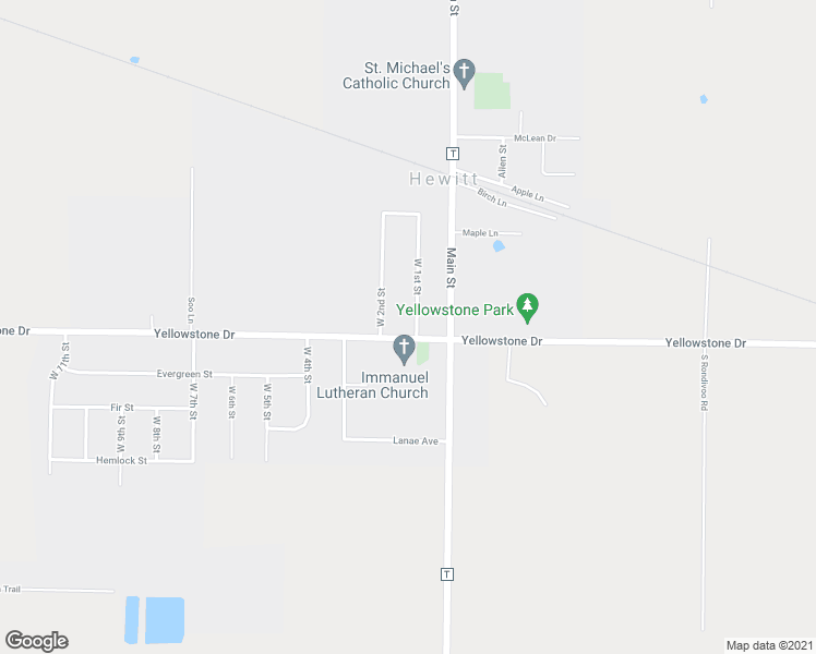 map of restaurants, bars, coffee shops, grocery stores, and more near 10930 West 2nd Street in Hewitt