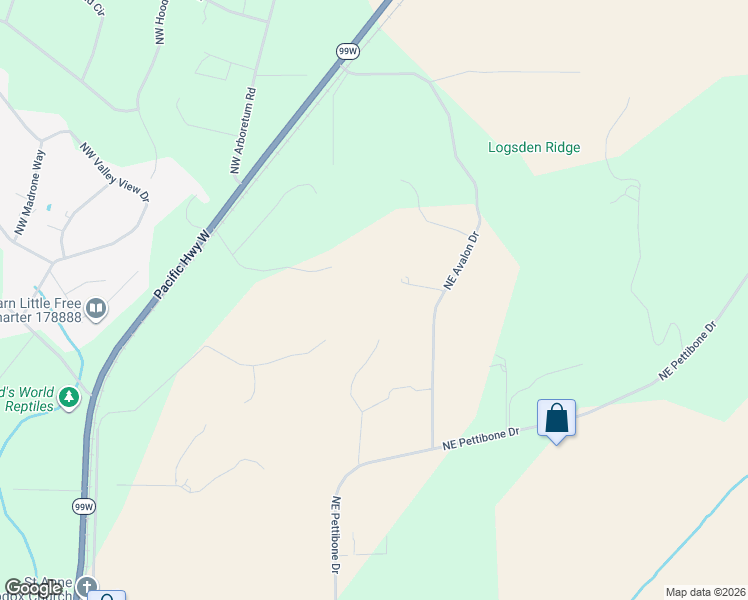 map of restaurants, bars, coffee shops, grocery stores, and more near 7230 Northeast Avalon Drive in Corvallis