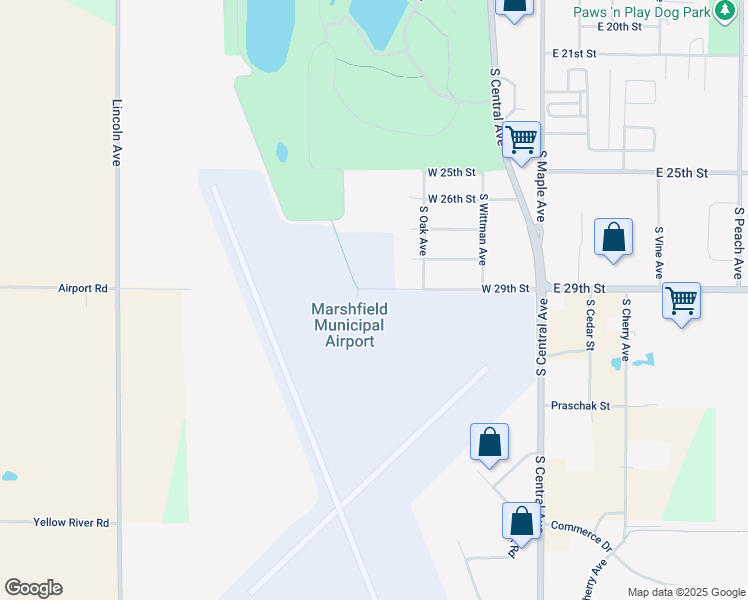 map of restaurants, bars, coffee shops, grocery stores, and more near 400 West 29th Street in Marshfield