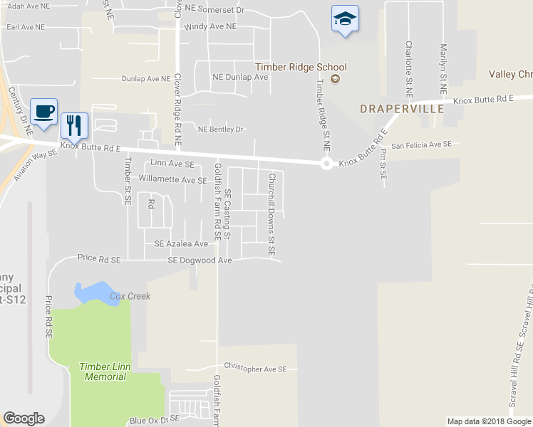 map of restaurants, bars, coffee shops, grocery stores, and more near 4212 Southeast Rosehill Avenue in Albany