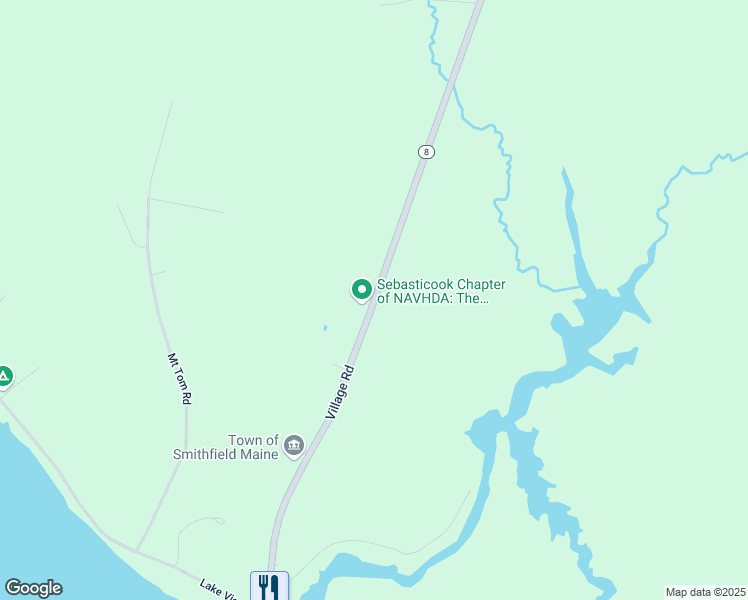 map of restaurants, bars, coffee shops, grocery stores, and more near 1016 Village Road in Smithfield
