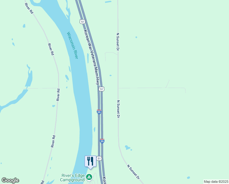 map of restaurants, bars, coffee shops, grocery stores, and more near 3594 North Sunset Drive in Stevens Point