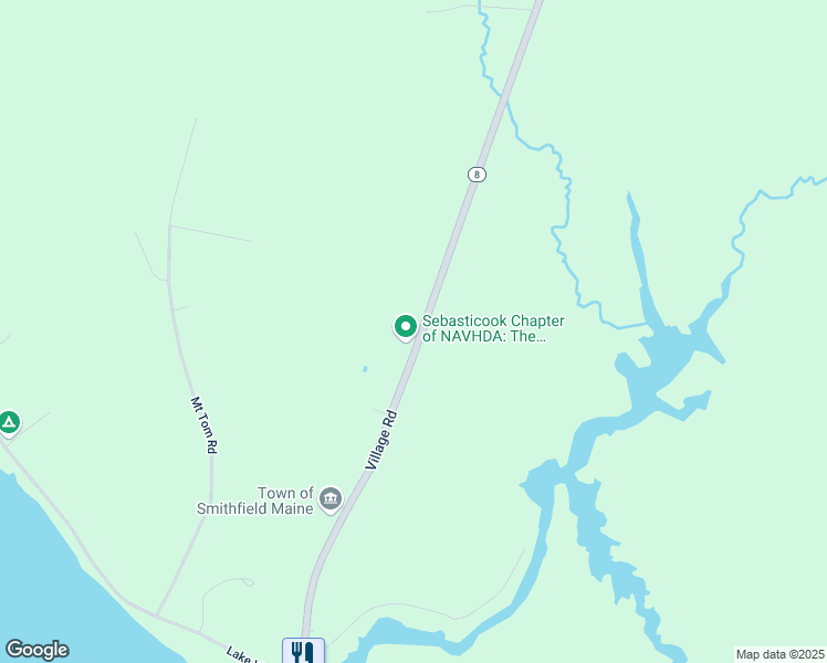 map of restaurants, bars, coffee shops, grocery stores, and more near 1016 Village Road in Smithfield