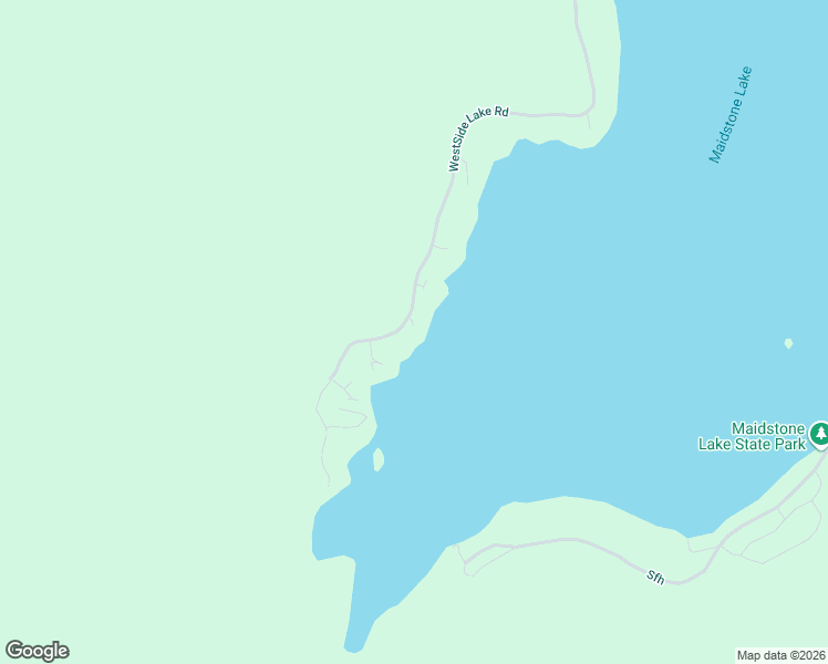 map of restaurants, bars, coffee shops, grocery stores, and more near 2189 WestSide Lake Road in Maidstone