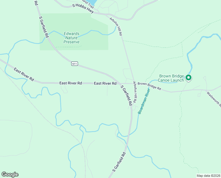 map of restaurants, bars, coffee shops, grocery stores, and more near 2724 East River Road in Traverse City