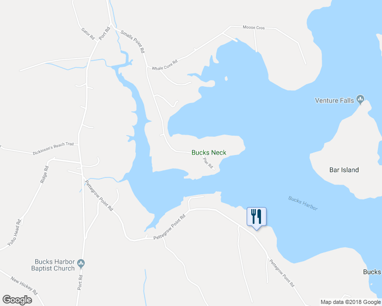 map of restaurants, bars, coffee shops, grocery stores, and more near 87 Smalls Point Road in Machiasport