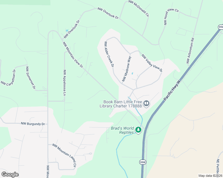 map of restaurants, bars, coffee shops, grocery stores, and more near 7550 Northwest Mountain View Drive in Corvallis