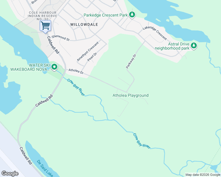 map of restaurants, bars, coffee shops, grocery stores, and more near 125 Atholea Drive in Dartmouth