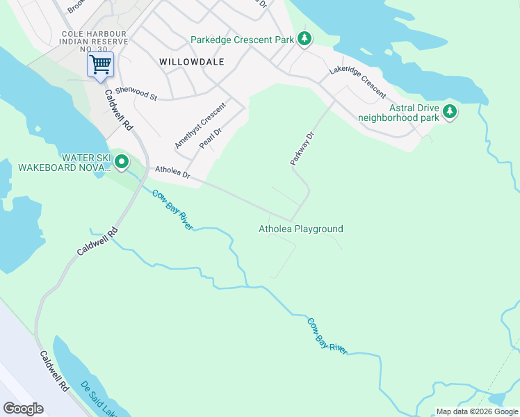 map of restaurants, bars, coffee shops, grocery stores, and more near 127 Atholea Drive in Cole Harbour