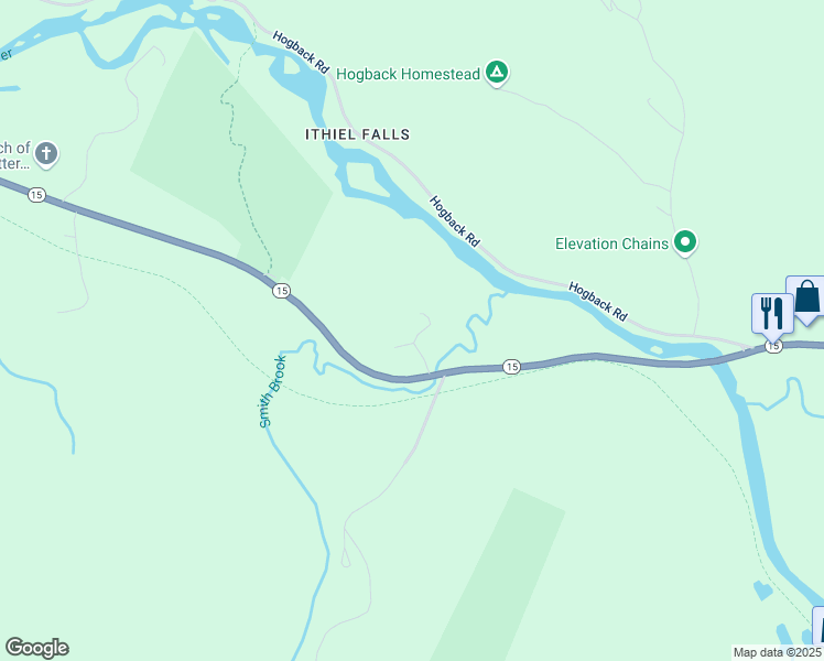 map of restaurants, bars, coffee shops, grocery stores, and more near 70 Sweetser Road in Johnson