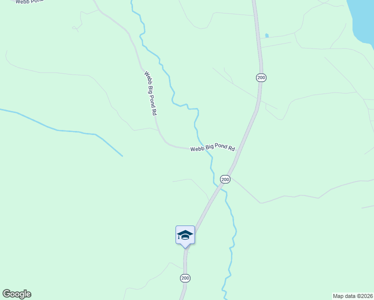 map of restaurants, bars, coffee shops, grocery stores, and more near 40 Webb Big Pond Road in Eastbrook