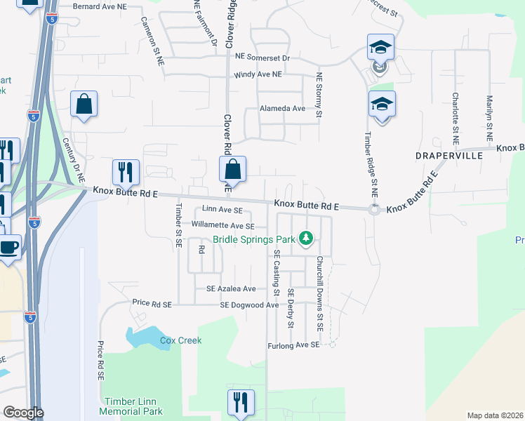map of restaurants, bars, coffee shops, grocery stores, and more near 222 Southeast Casting Street in Albany