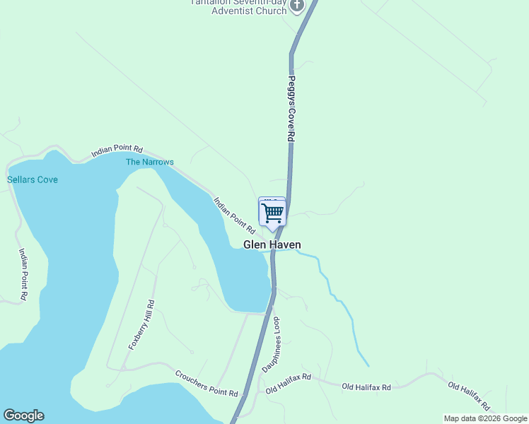 map of restaurants, bars, coffee shops, grocery stores, and more near 12278 Peggys Cove Road in Tantallon