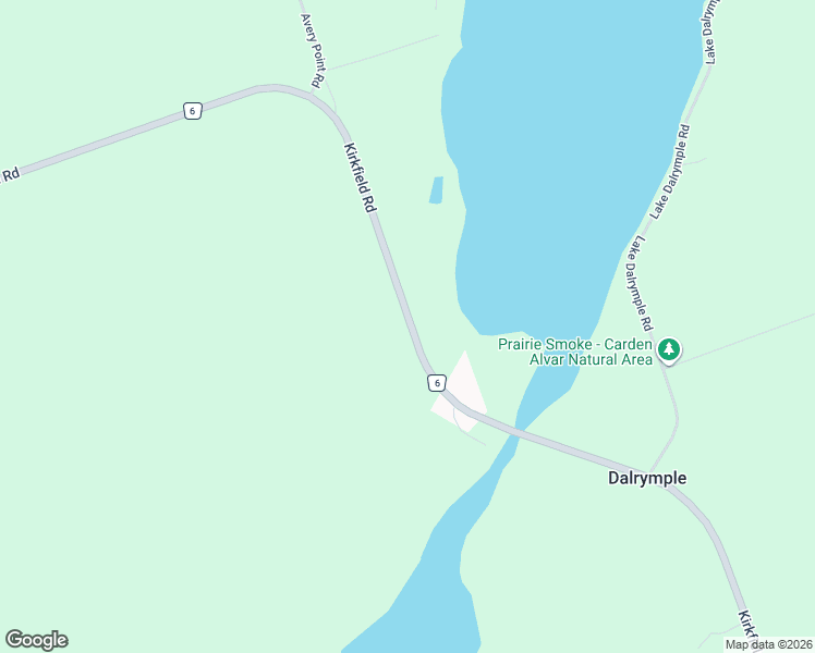 map of restaurants, bars, coffee shops, grocery stores, and more near 3452-3534 Kirkfield Road in Sebright