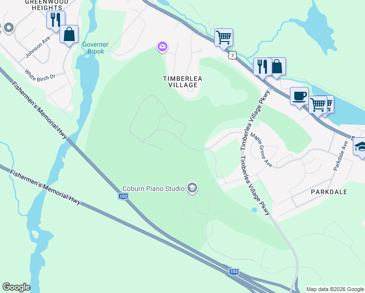 map of restaurants, bars, coffee shops, grocery stores, and more near 144 Brunello Boulevard in Timberlea