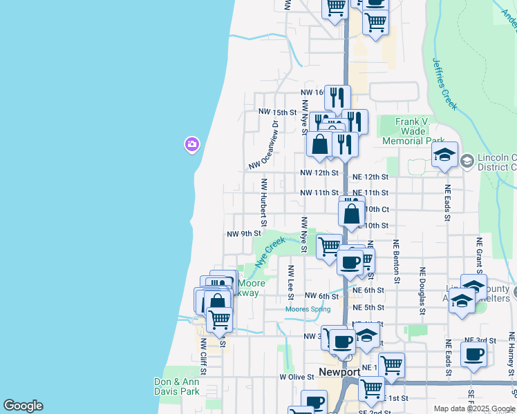map of restaurants, bars, coffee shops, grocery stores, and more near in Newport