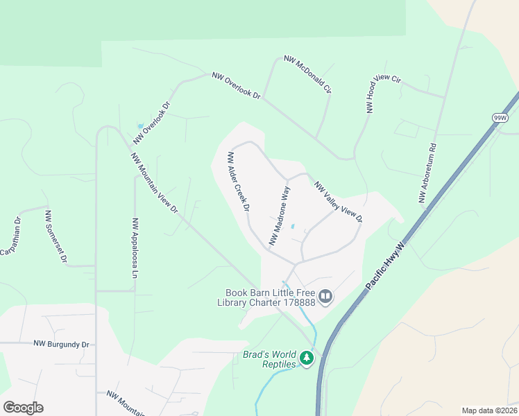 map of restaurants, bars, coffee shops, grocery stores, and more near 1019 Northwest Alder Creek Drive in Corvallis