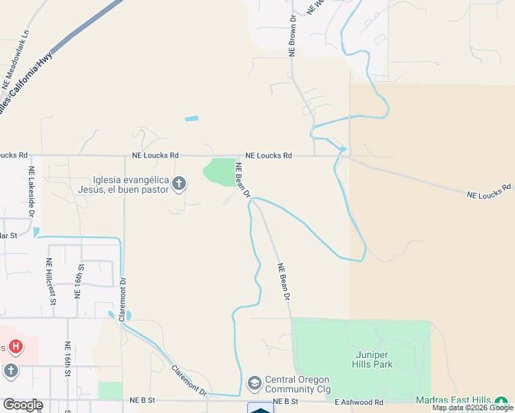 map of restaurants, bars, coffee shops, grocery stores, and more near 586 NE Bean Dr in Madras