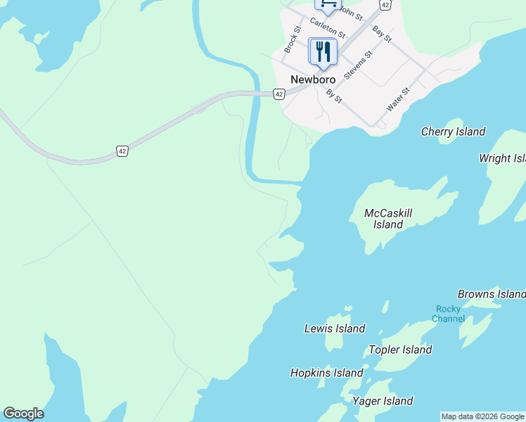 map of restaurants, bars, coffee shops, grocery stores, and more near in Leeds and Grenville United Counties