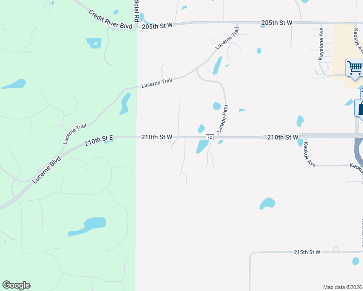 map of restaurants, bars, coffee shops, grocery stores, and more near 12350 210th Street West in Lakeville