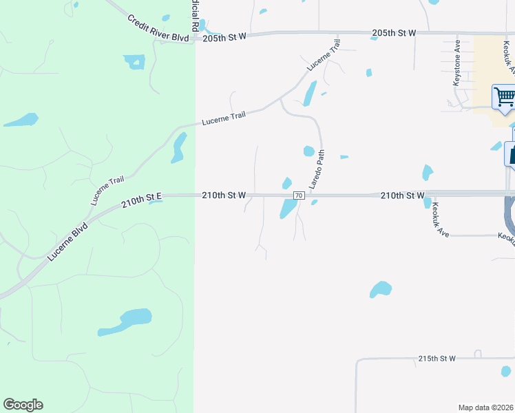 map of restaurants, bars, coffee shops, grocery stores, and more near 12350 210th Street West in Lakeville