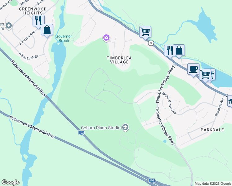 map of restaurants, bars, coffee shops, grocery stores, and more near 171 Brunello Boulevard in Timberlea