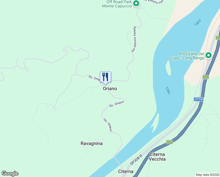 map of restaurants, bars, coffee shops, grocery stores, and more near in Oriano
