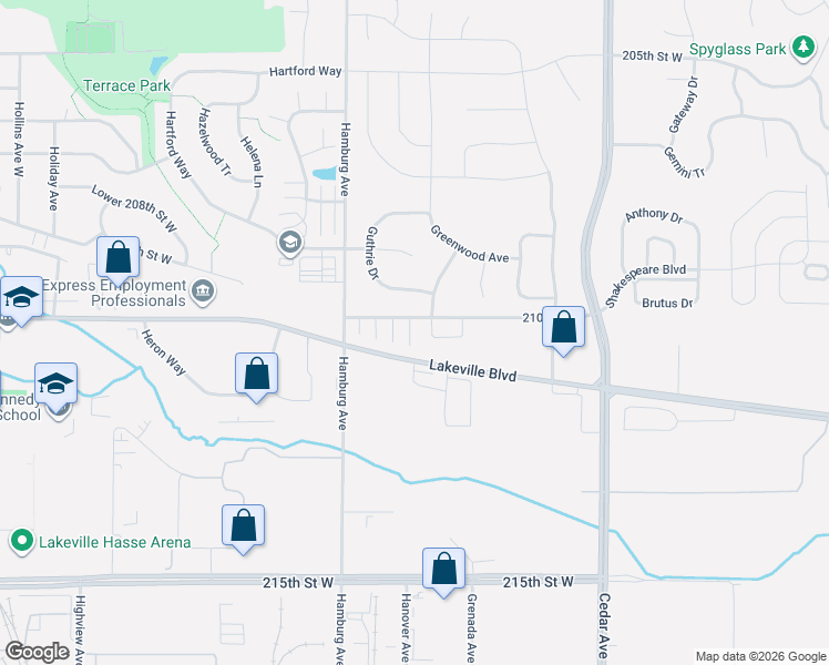 map of restaurants, bars, coffee shops, grocery stores, and more near 7890 210th Street West in Lakeville