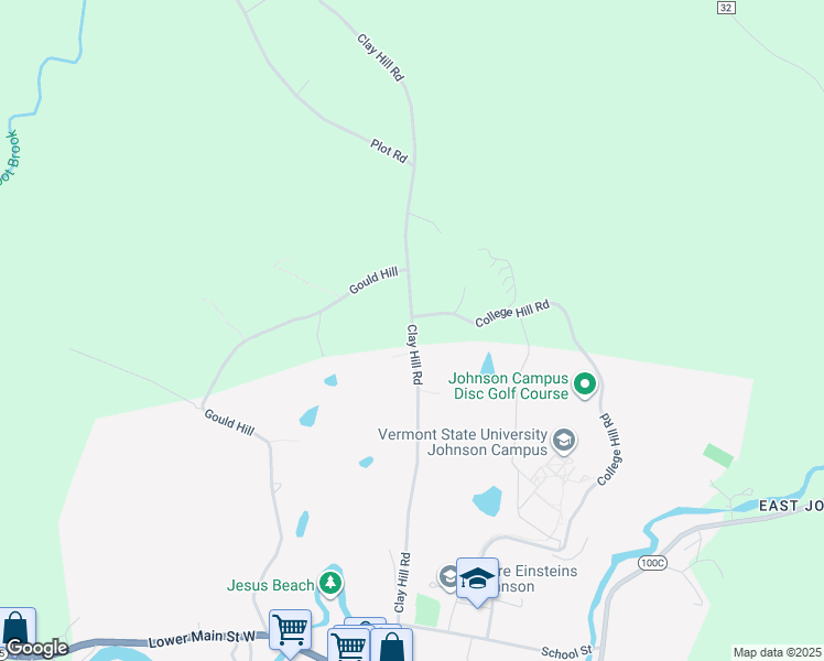 map of restaurants, bars, coffee shops, grocery stores, and more near 970 Gould Hill in Johnson