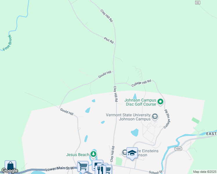 map of restaurants, bars, coffee shops, grocery stores, and more near 970 Gould Hill in Johnson