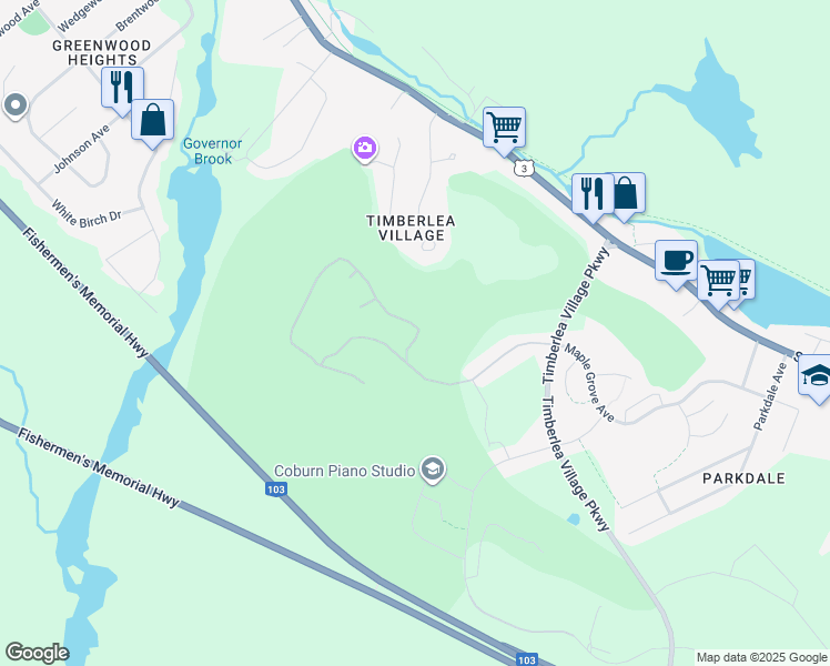 map of restaurants, bars, coffee shops, grocery stores, and more near 60 Provence Way in Timberlea