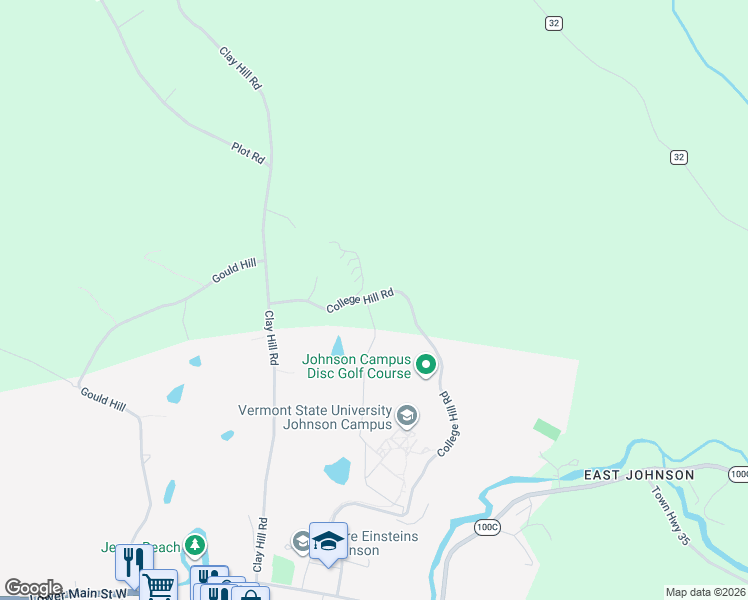 map of restaurants, bars, coffee shops, grocery stores, and more near Apple Tree Court in Johnson