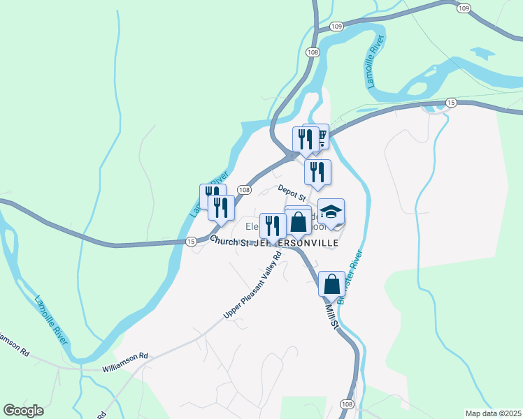 map of restaurants, bars, coffee shops, grocery stores, and more near 115 Depot Street in Cambridge