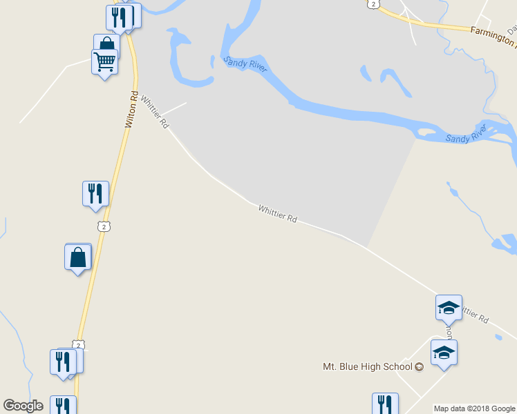 map of restaurants, bars, coffee shops, grocery stores, and more near 148 Whittier Road in Farmington