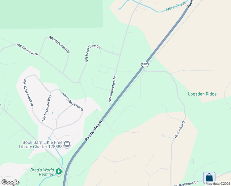 map of restaurants, bars, coffee shops, grocery stores, and more near 7547 Northwest Arboretum Road in Corvallis