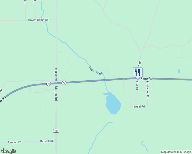 map of restaurants, bars, coffee shops, grocery stores, and more near 2370 Ryno Road in Oscoda County