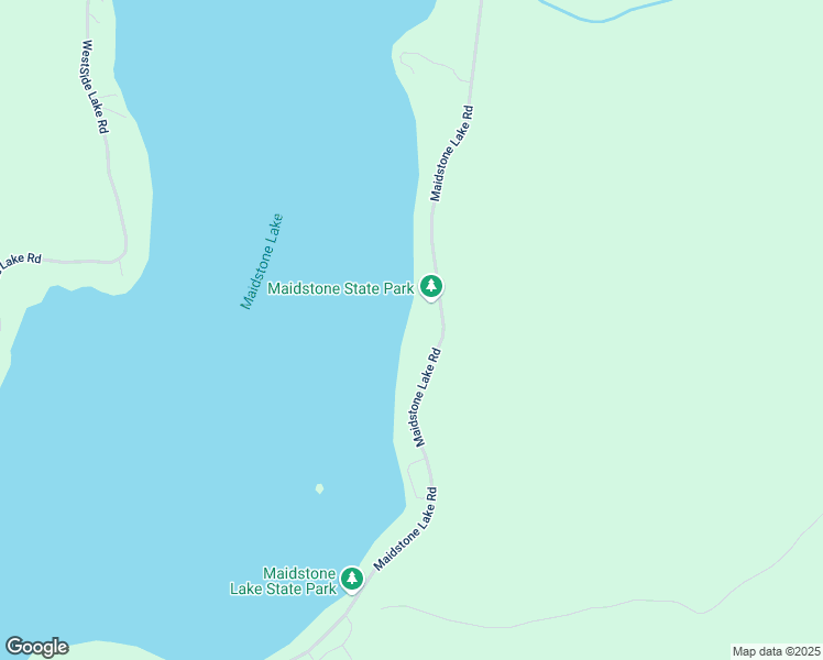 map of restaurants, bars, coffee shops, grocery stores, and more near 5342 Maidstone Lake Road in Maidstone