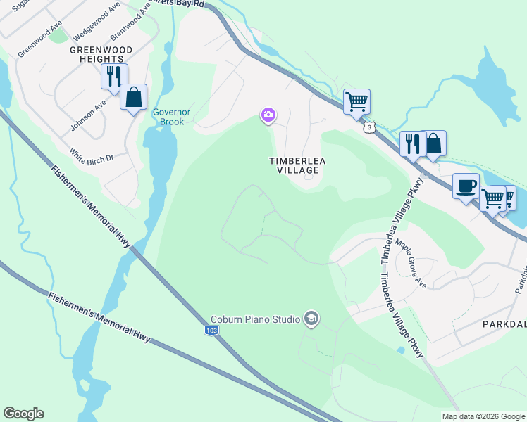 map of restaurants, bars, coffee shops, grocery stores, and more near 69-93 Devonshire Dr in Timberlea
